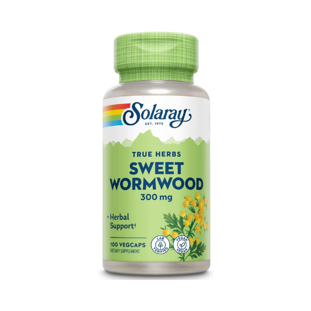 อาร์เทมิซินิน หรือ ชิงเฮา (Artemisinin) Solaray Sweet Wormwood 300 มก. 100 Capsules