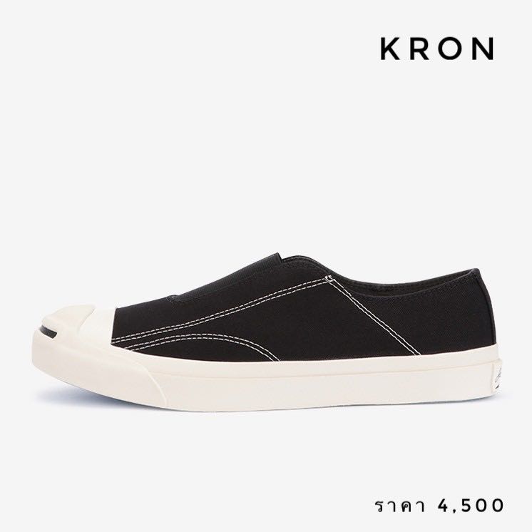 รองเท้าผ้าใบ Converse Jack Purcell Centergore Slip-On RH BLACK JAPAN