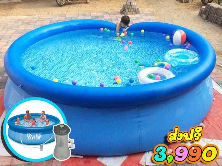 สระน้ำ สระน้ำเป่าลม สระน้ำ สระน้ำขนาดใหญ่ Easy set Pool Intex-28132พร้อมเครื่องกรอง