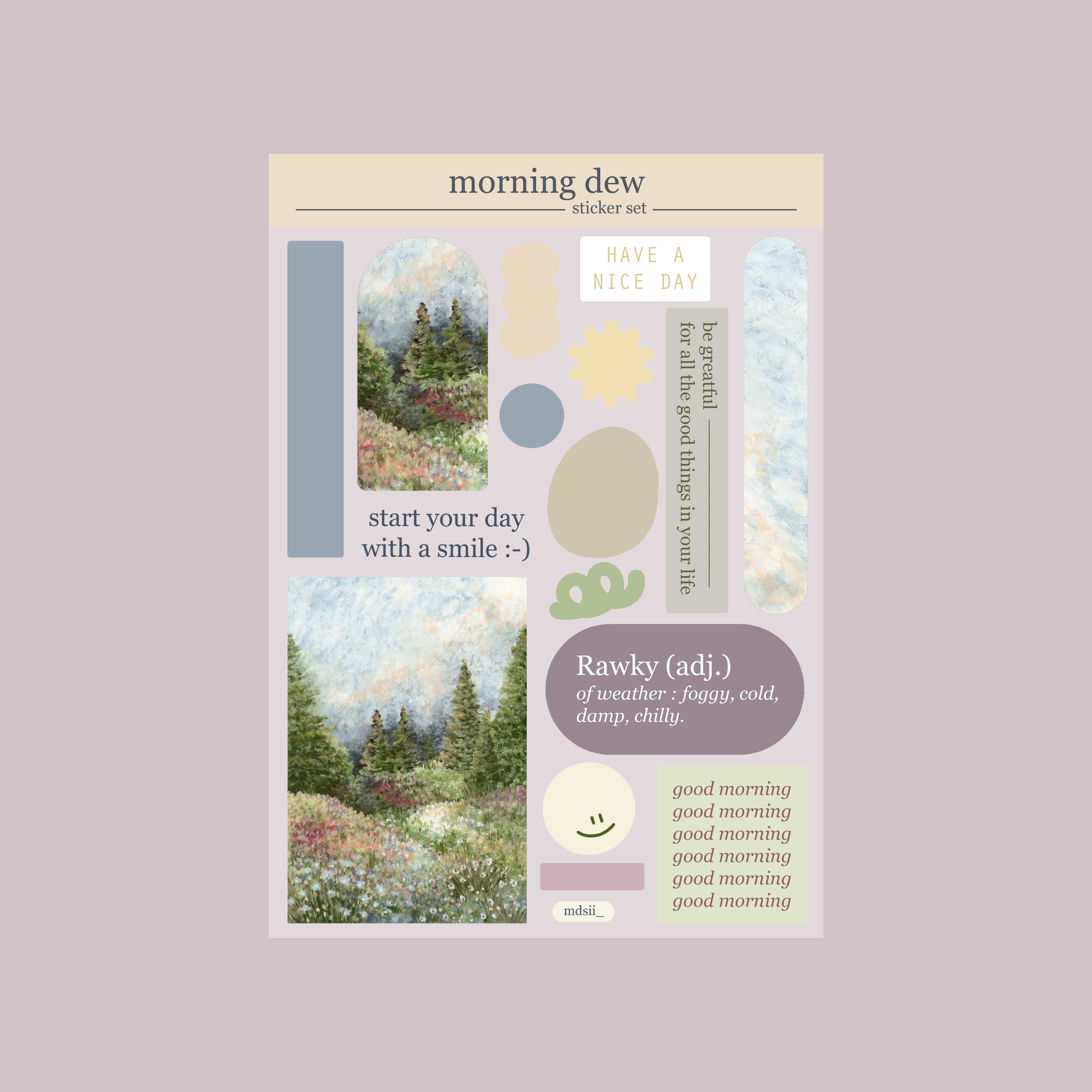 morning dew - sticker set
