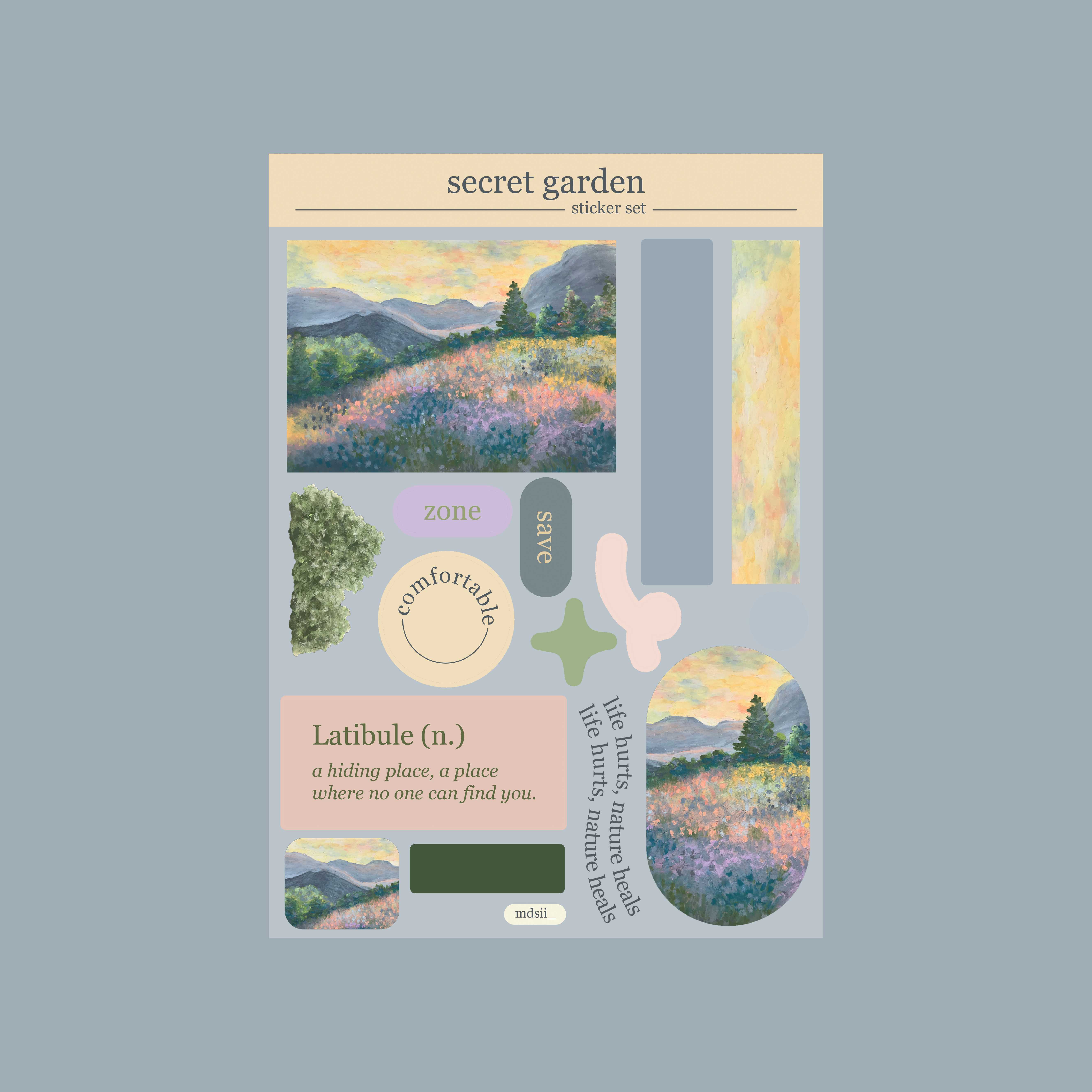 secret garden - sticker set