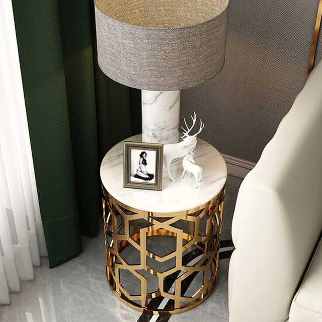 Stainless Designed Decor Side Table - โต๊ะข้างเตียง