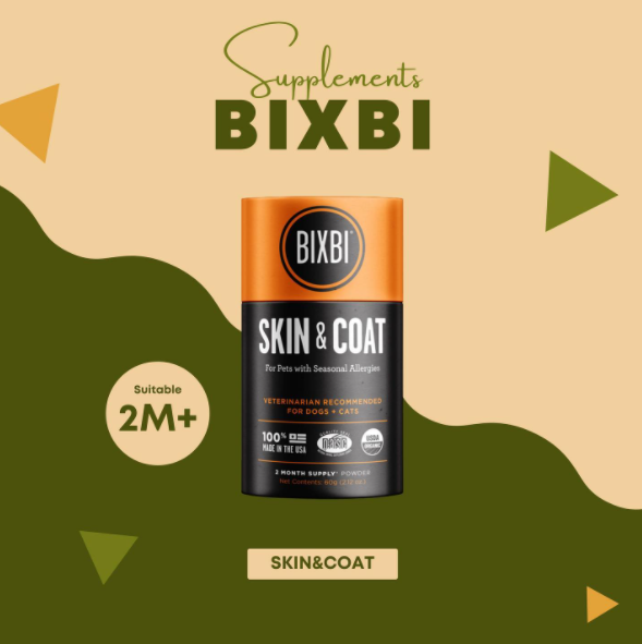 Bixbi -Organic Pet Superfood Skin&Coat Daily Dog&Cat Supplement (60g.)