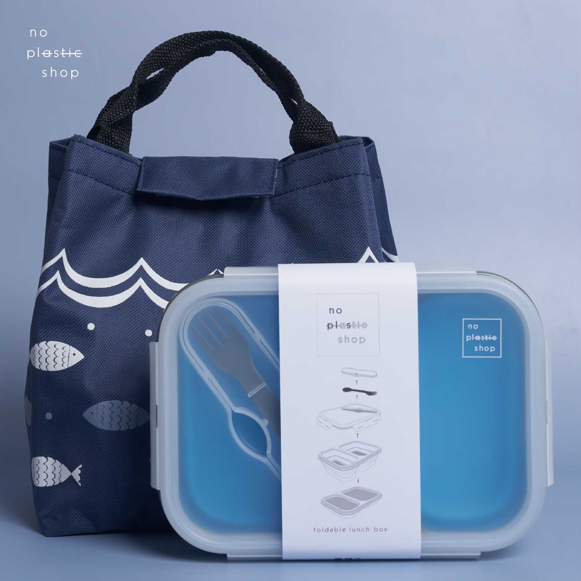 [Clearance] Foldable Lunch Box กล่องข้าวซิลิโคนพับได้ สุ่มแถมกระเป๋า