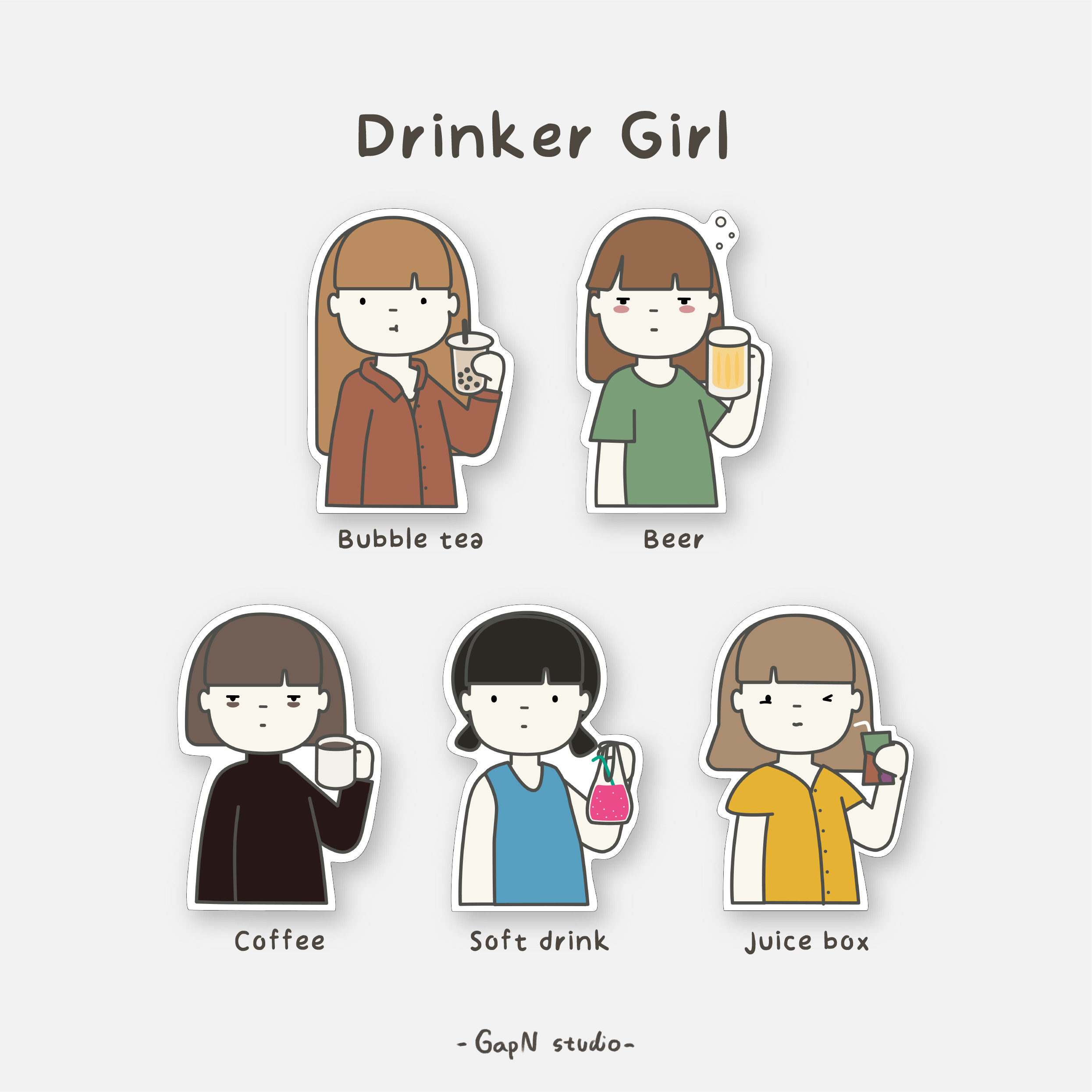 Drinker Girl Sticker