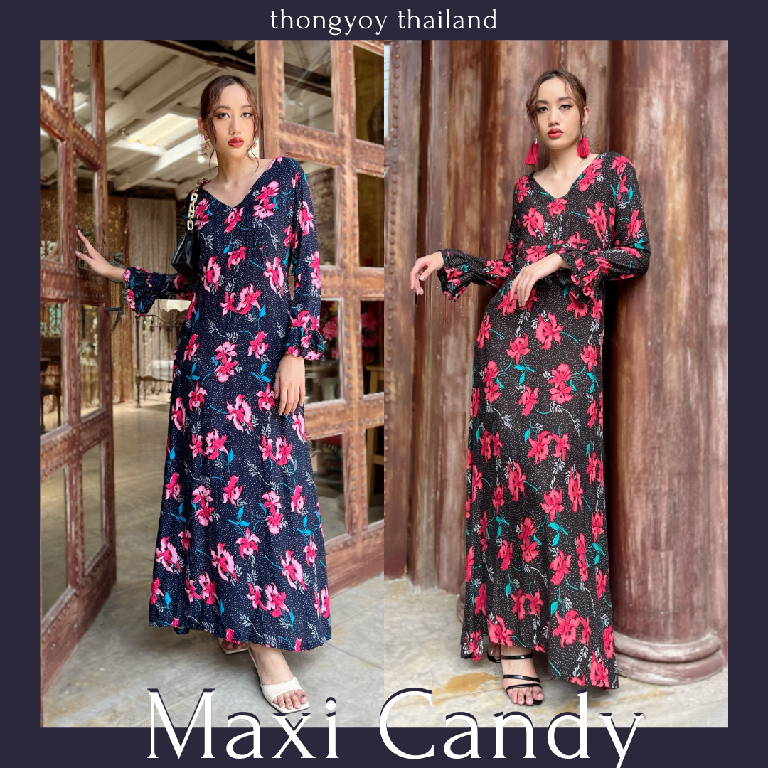 Maxi Candy แขนกระดิ่ง- ดอกไม้จุด