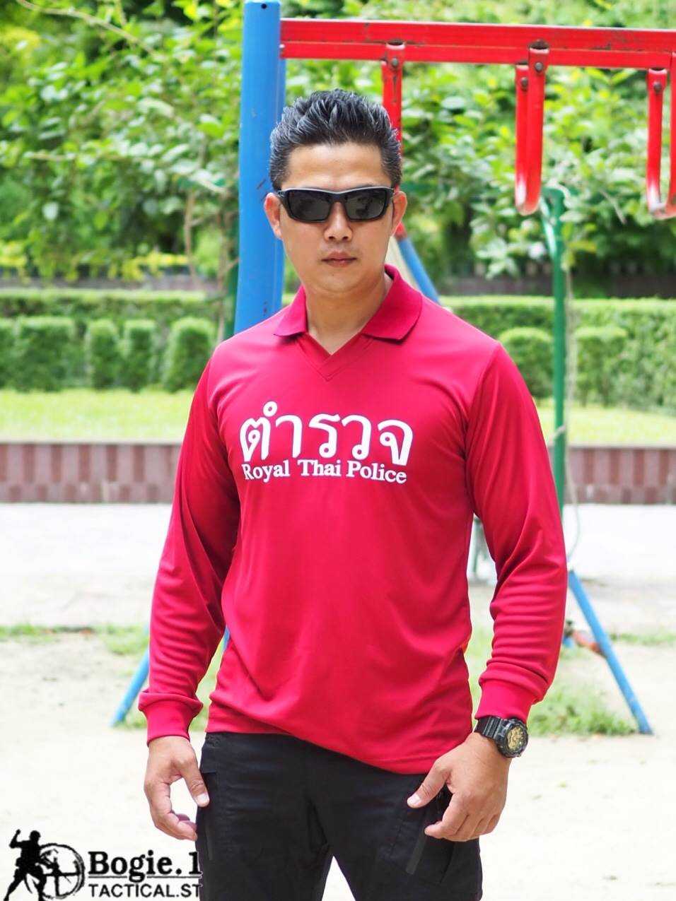 Bogie1- เสื้อยืดนาโน คอแหลม แขนยาว Royal Thai Police