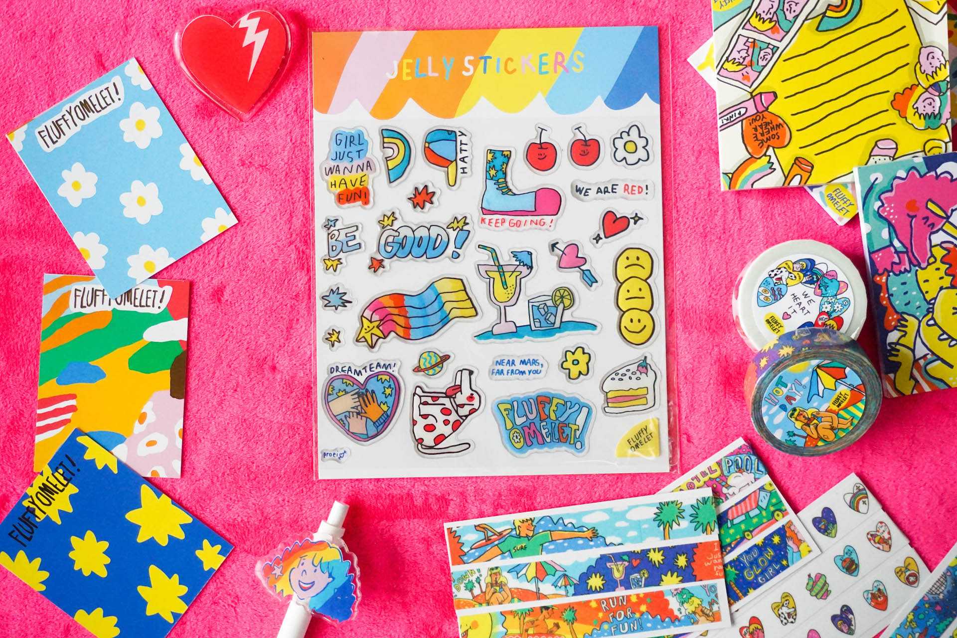 FLUFFY DOODLES JELLY STICKER