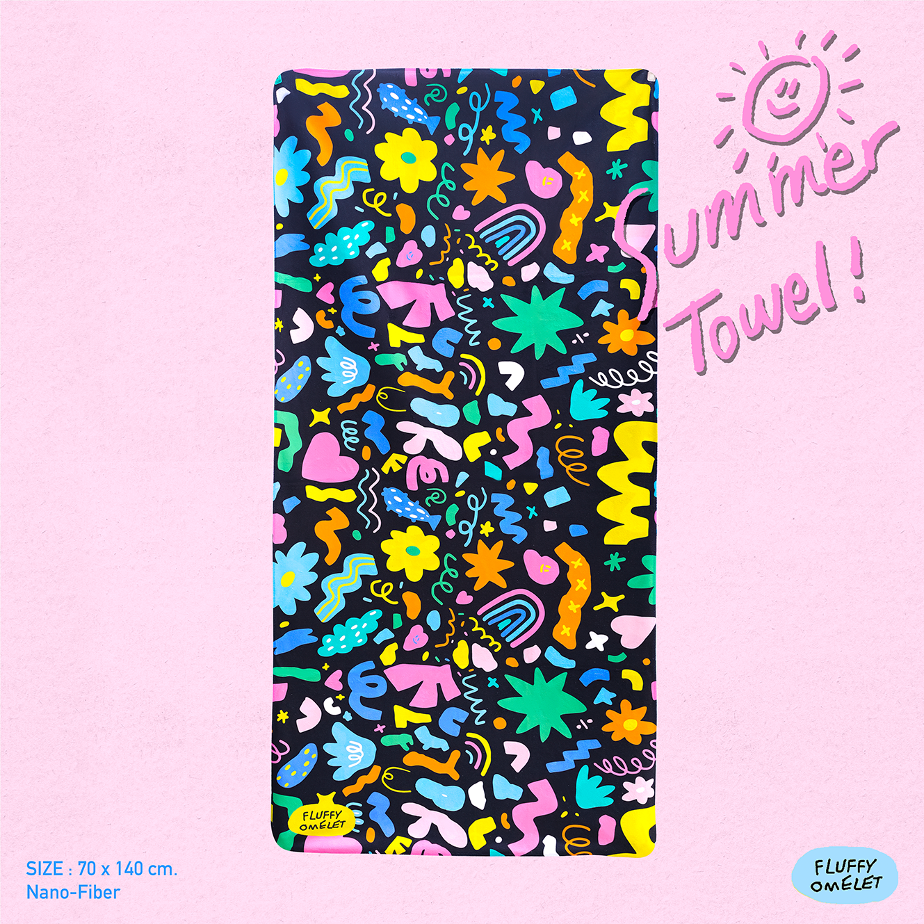 BLACK CONFETTI SUMMER TOWEL