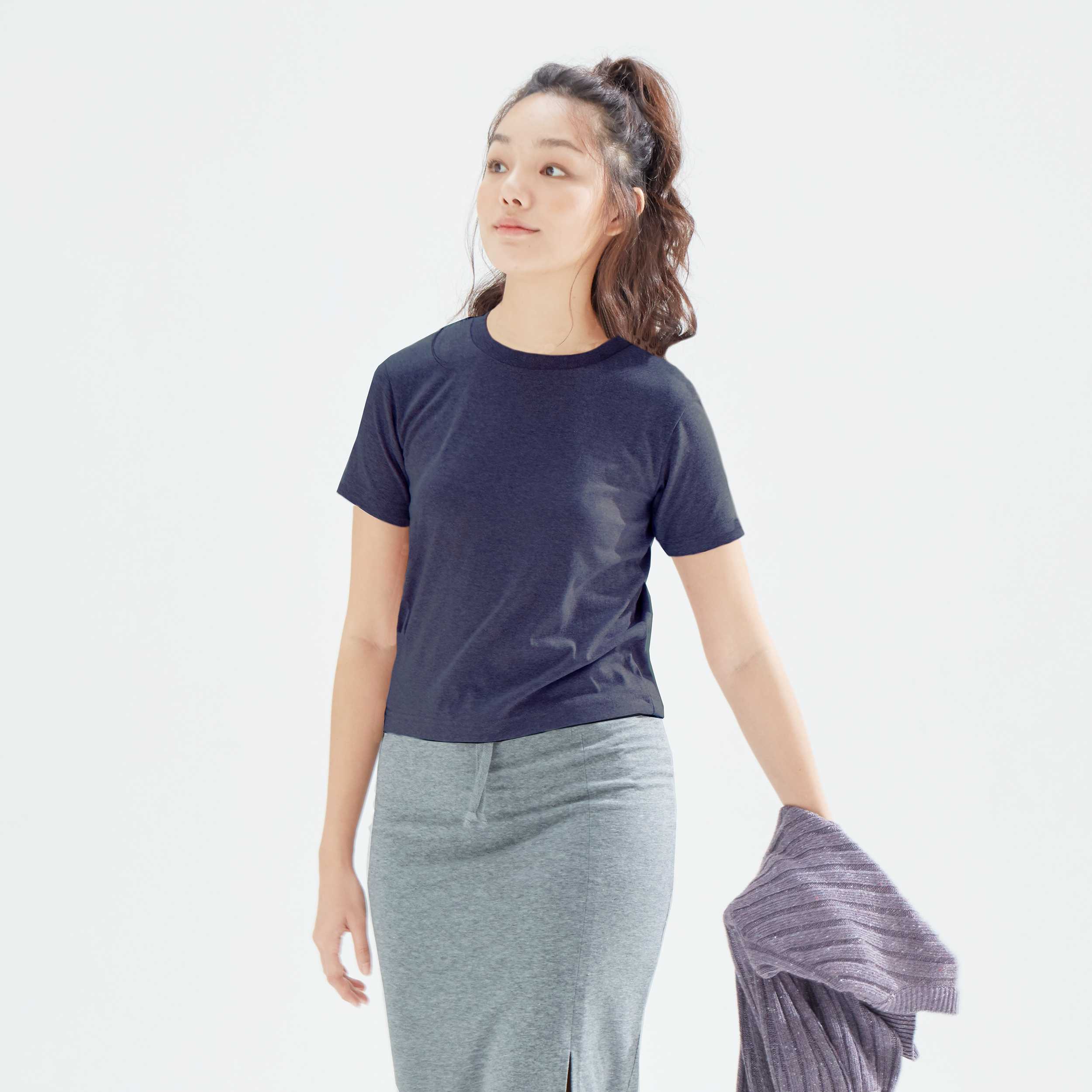 CIRCULAR เสื้อยืด ผู้หญิง แขนสั้น ผ้า Single Jersey : Deep Sea