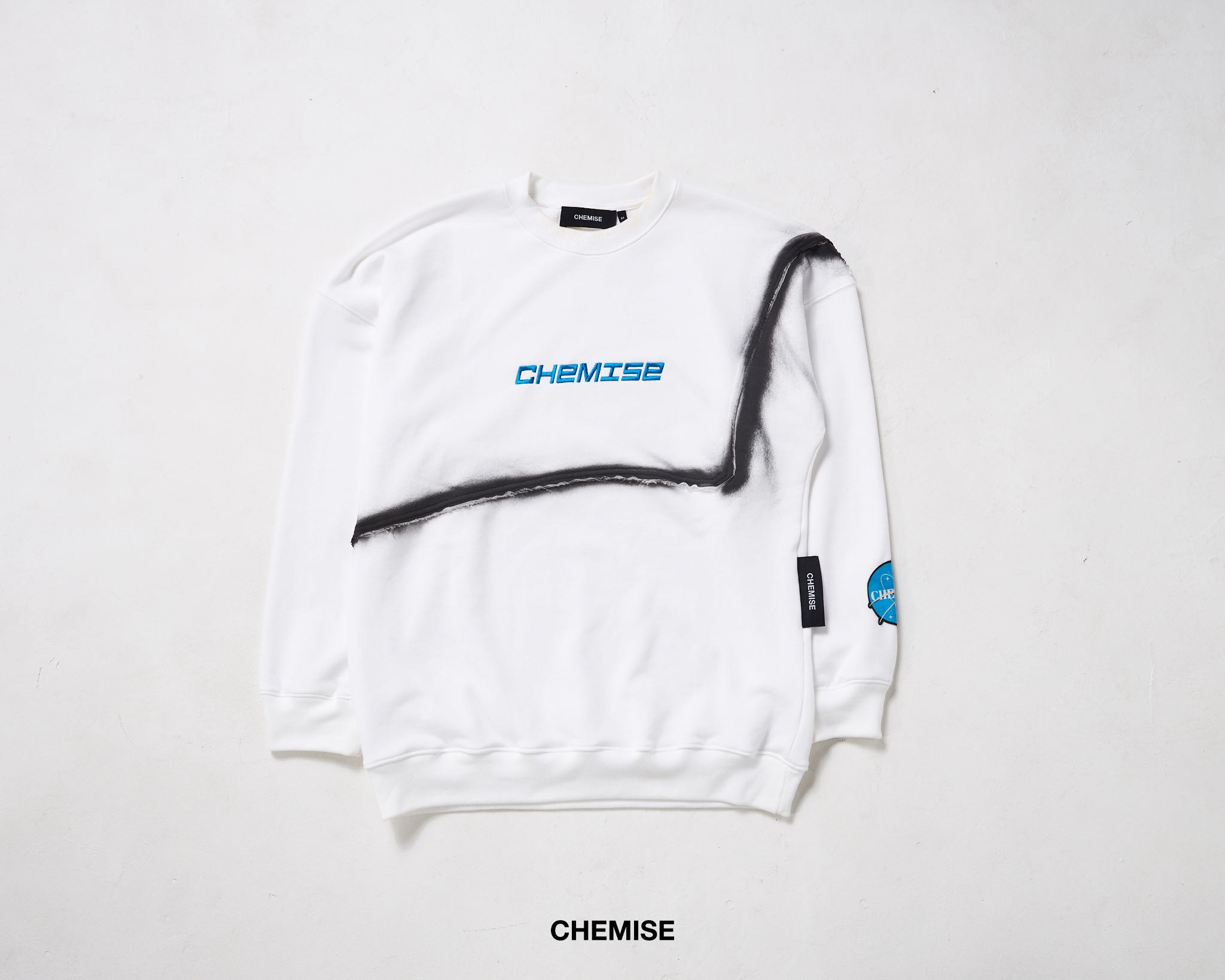 Space Designer Spray Painted Destroyed Oversized Sweater