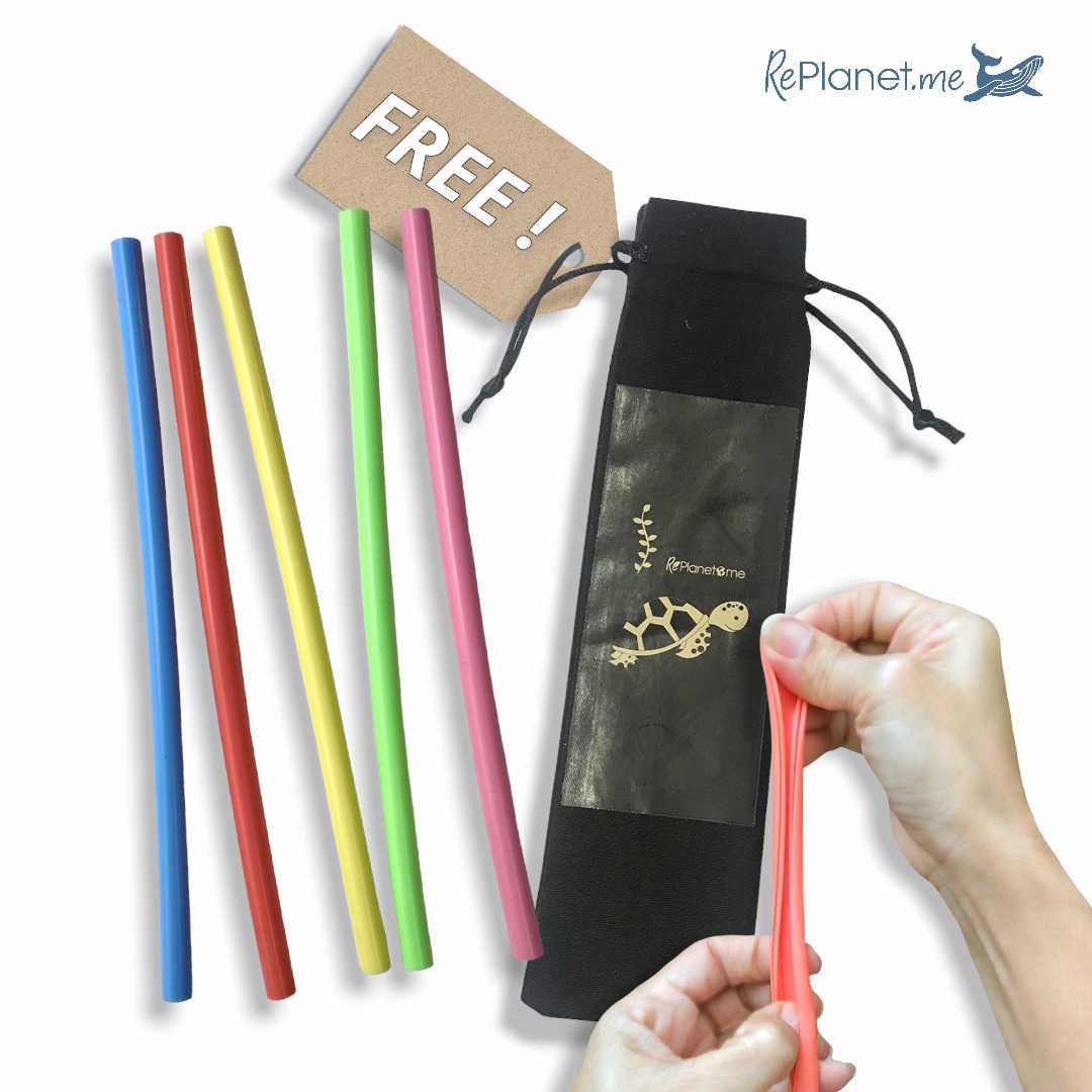 Silicone Resealable Straw (หลอดซิลิโคนผ่าข้างล้างง่าย)