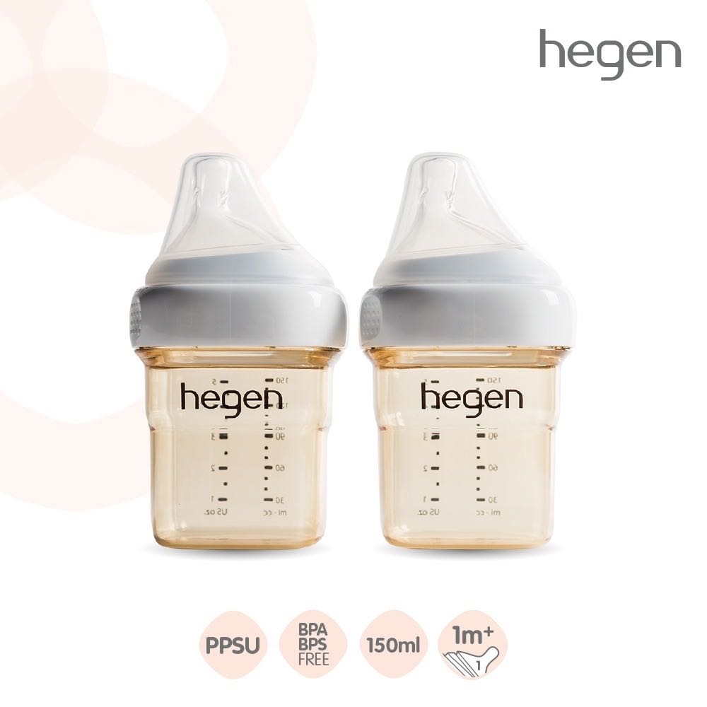 ขวดนม Hegen ขนาด 5 ออนซ์ / 150 มล. [2 ชิ้น] พร้อมจุกนม Slow Flow น้ำนมไหลช้า
