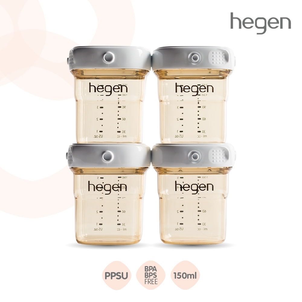 ขวดเก็บน้ำนม Hegen ขนาด 5 ออนซ์ / 150 มล. [4 ชิ้น] 