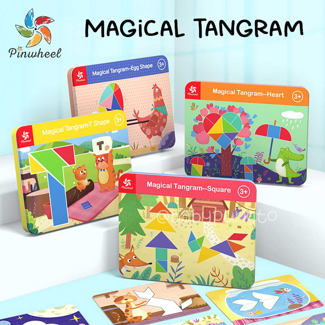 Pinwheel Magical Tangram ตัวต่อรูปทรงเรขาคณิต แบบแม่เหล็ก