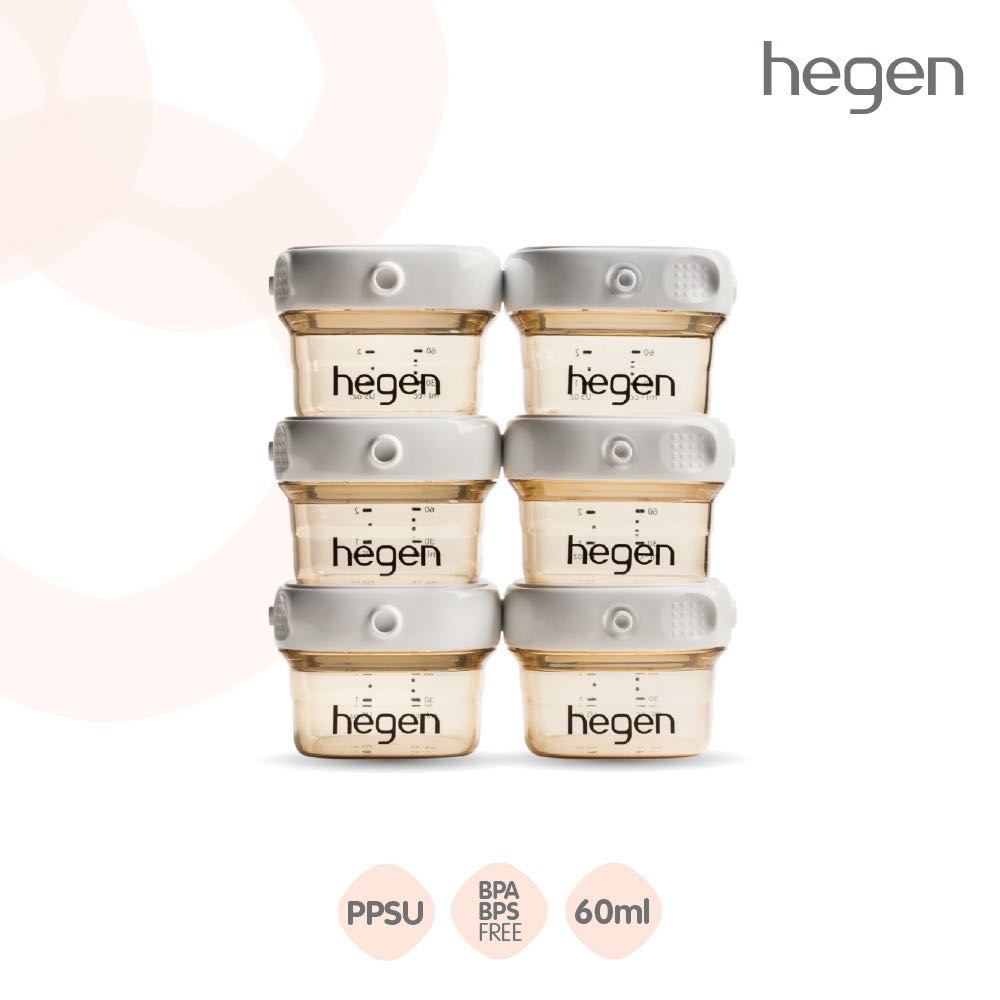 ขวดเก็บน้ำนม Hegen ขนาด 2 ออนซ์ / 60 มล. [6 ชิ้น]