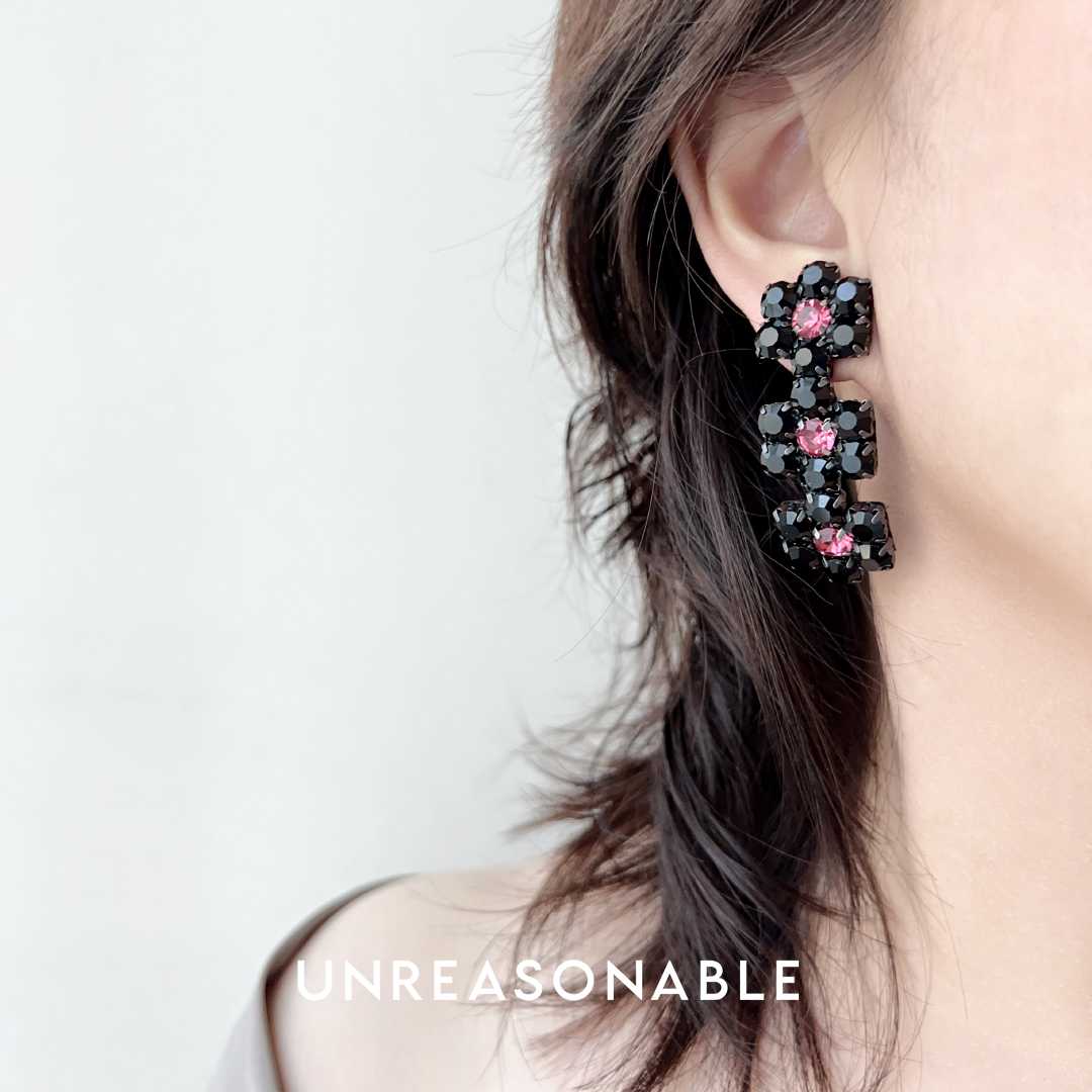 UA0790-02#Black#Pink #Crystal #Flower#2022