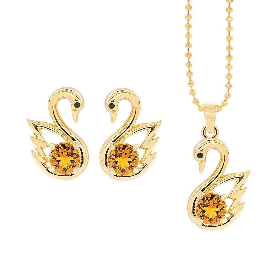 Topaz Gold Swan Set