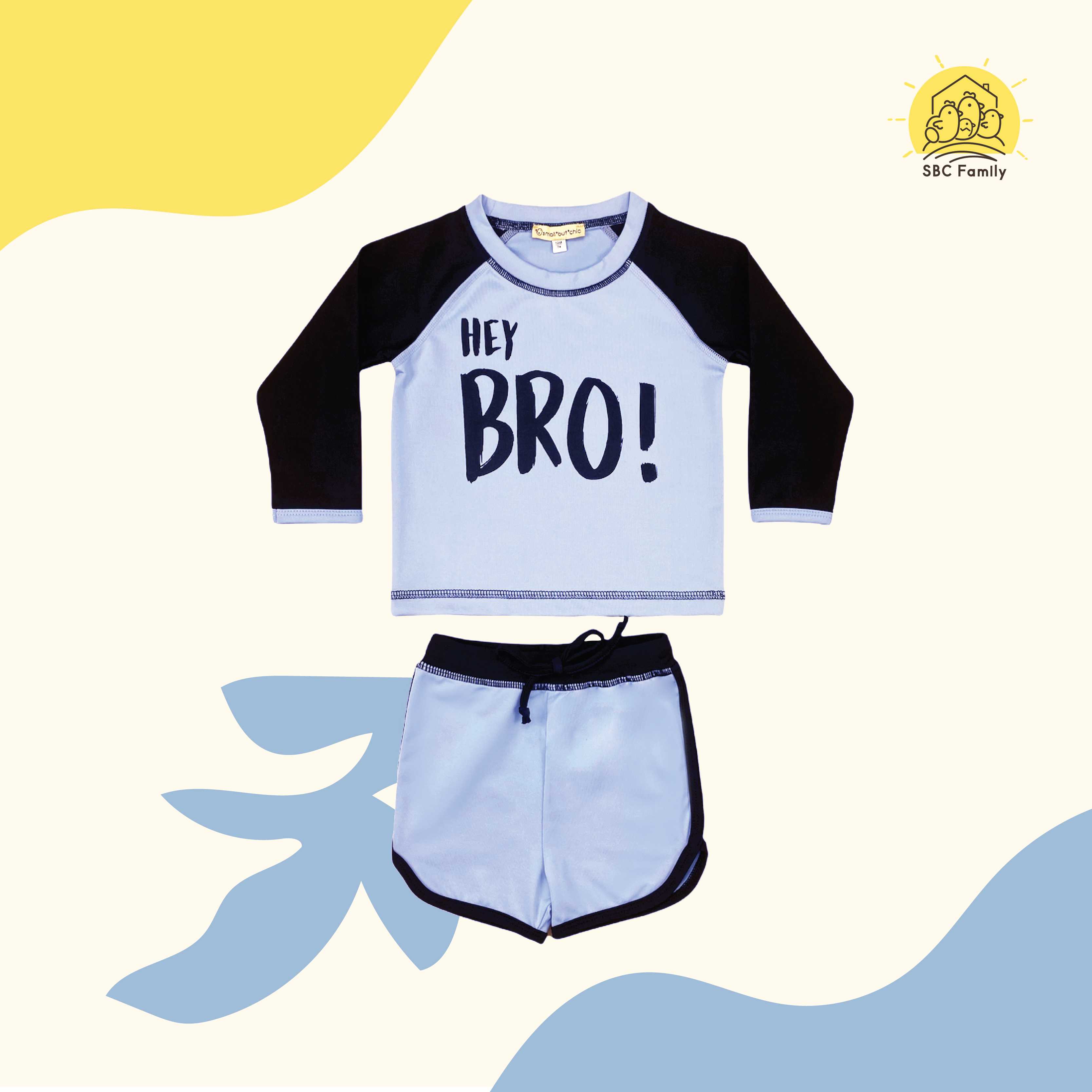 Kid Swim set ชุดเซทเสื้อ-กางเกงว่ายน้ำ Hey Bro!