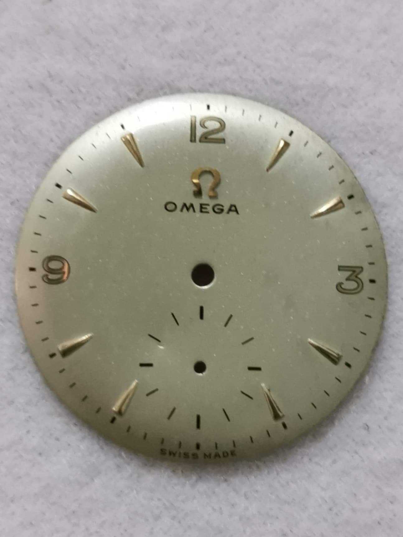 หน้าปัดนาฬิกา ยี่ห้อ Omega รุ่นเก่า Swiss Made เรือนเล็ก หายากสภาพดี เดิมๆ เข็มวันที่เลข6