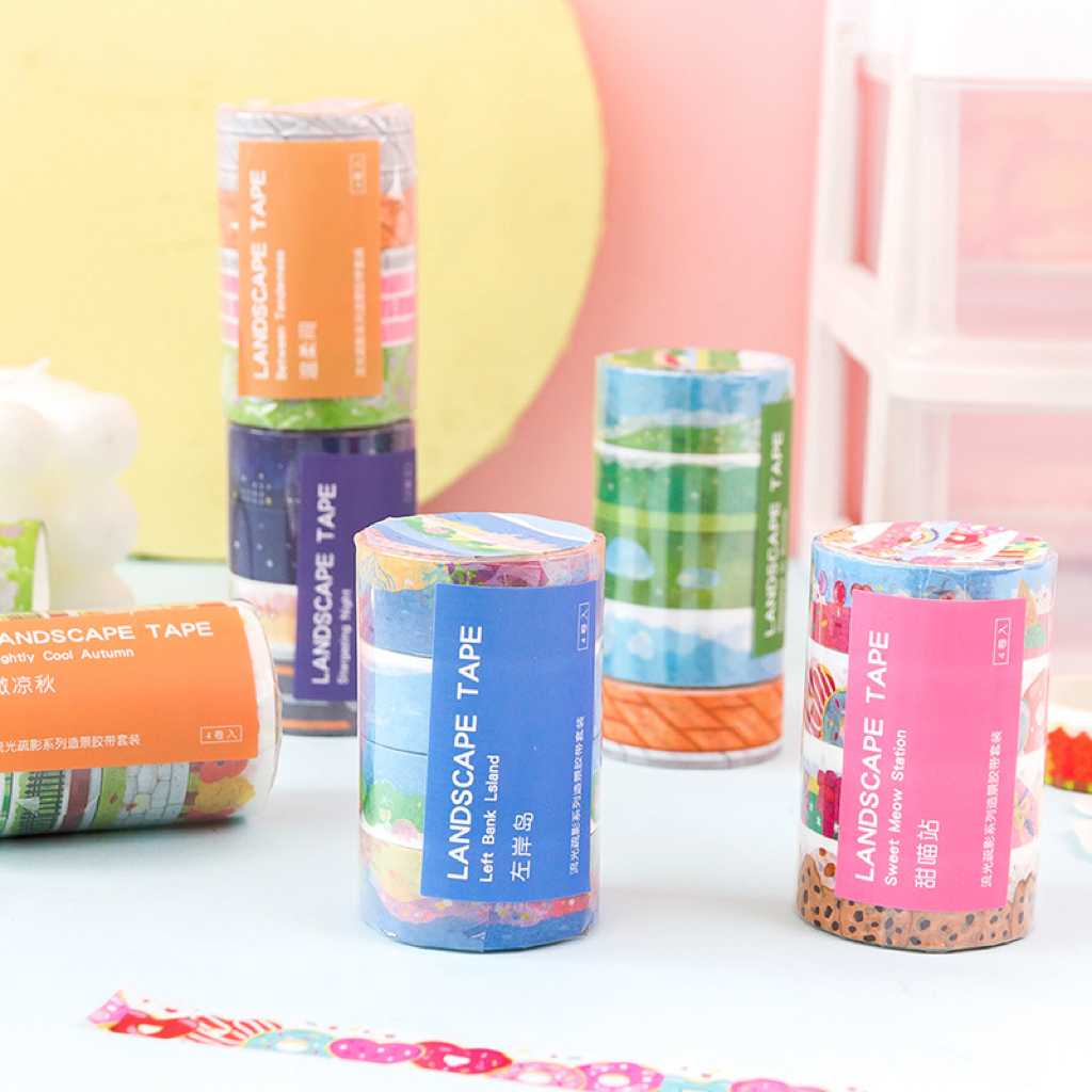 เทปตกแต่ง Landscape 🌷 4 ม้วน Masking Tape MT DIY Washi เทปวาชิ เทปกาว mimisplan