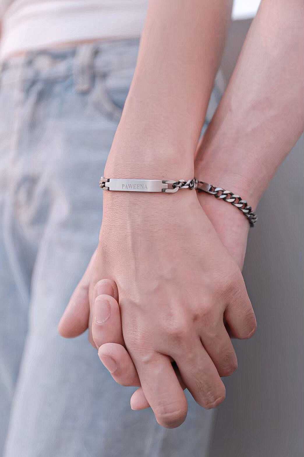 ข้อมือสแตนเลสรมควันยาว 8 มิล 5 มิล (สีรมควัน)