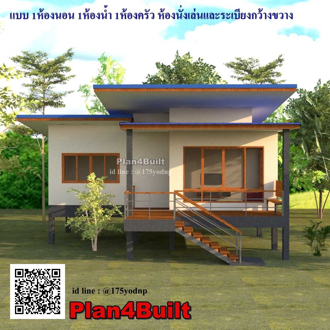แบบบ้าน N1-05 บ้านยกพื้นสูง สไตล์บ้านสวน