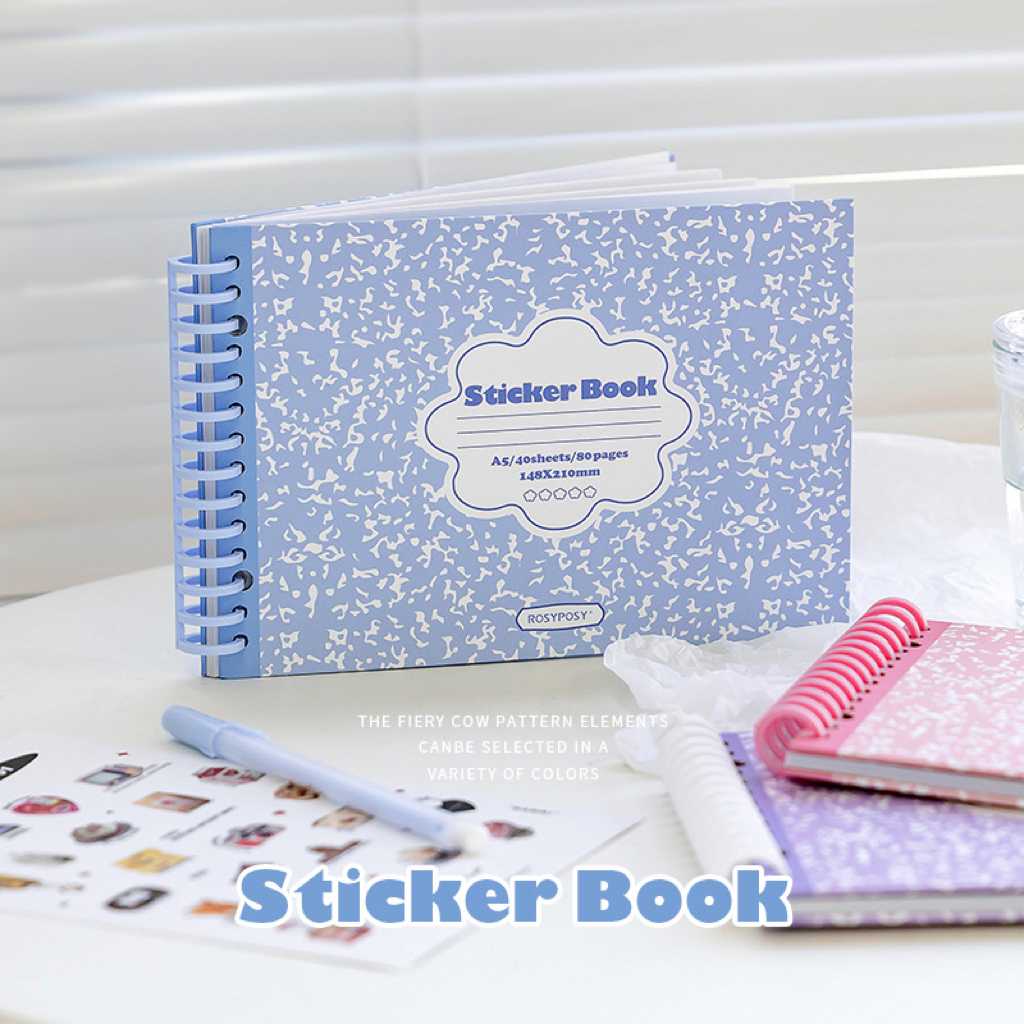 สมุดเก็บเทป & สติ๊กเกอร์ 📓 เปิดปิดห่วงได้ Composition Sticker Storage Book  mimisplan