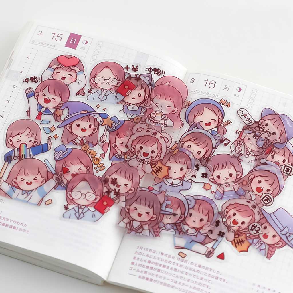 สติกเกอร์ซอง Telado Girl 👧 เซ็ต 40 ชิ้น DIY Sticker Stickers Pocket สติ๊กเกอร์ ไดคัท mimisplan