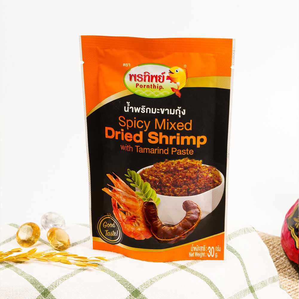 น้ำพริกมะขามกุ้ง ซอง l 30g (พรทิพย์ภูเก็ต) อาหารยอดฮิต