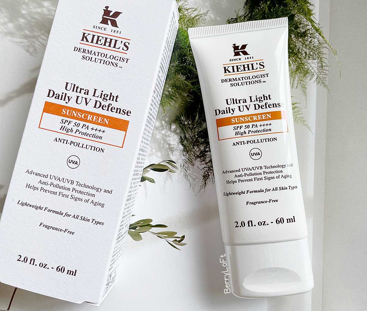 ✨ KIEHL'S Ultra Light Daily UV Defense SPF 50 PA++++ ANTI-POLLUTION 60 ml.  กันแดด