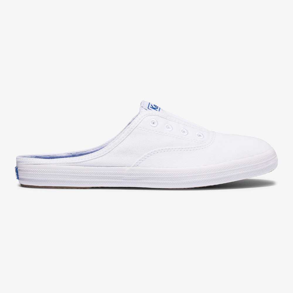 รองเท้าผ้าใบ เปิดส้น รุ่น MOXIE MULE WASHED TWILL สีขาว WF58023