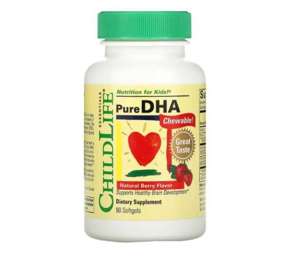 บำรุงสมอง ChildLife  Pure DHA ,โอเมก้าสาม , 90 softgels , นำเข้าอเมริกา