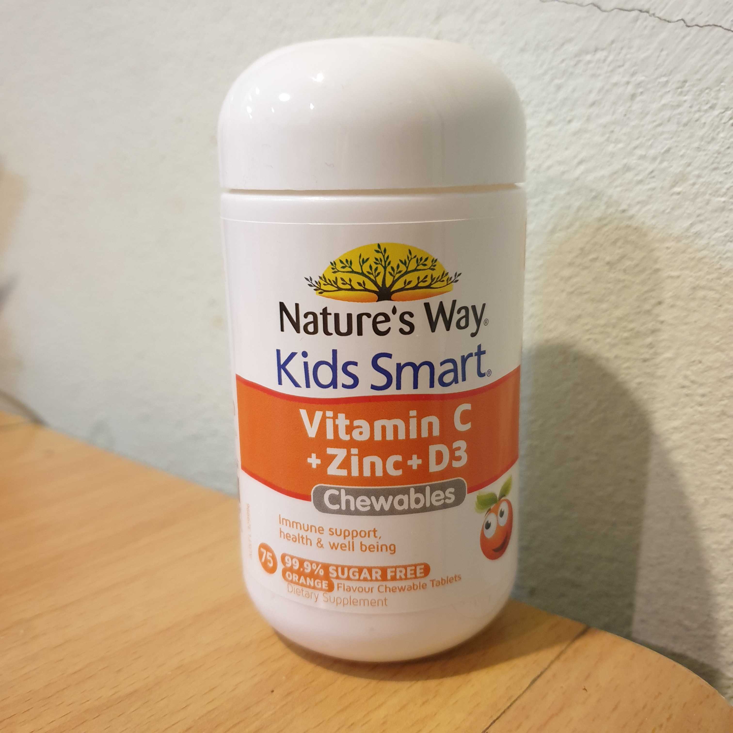 วิตามินซีเด็ก Kids Smart Vitamin C + Zinc + D3 ,เม็ดเคี้ยว ,50 เม็ด ,นำเข้าออสเตรเลีย