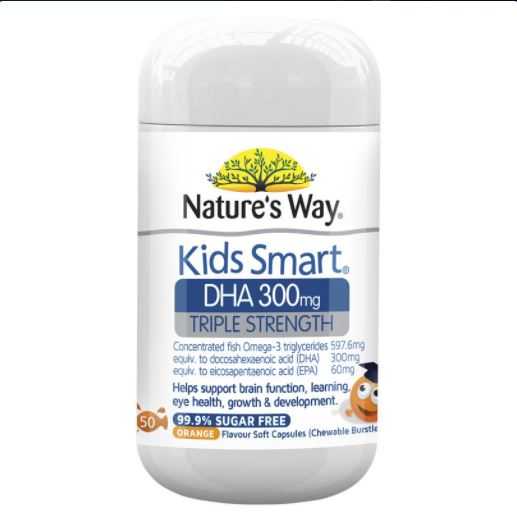 บำรุงสมอง Nature's Way DHA 300mg Triple Strength DHA ,Soft Capsules ,50 เม็ด ,นำเข้าออสเตรเลีย