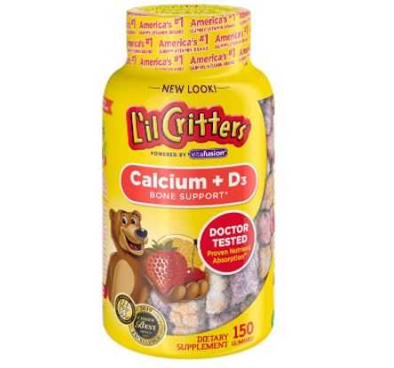 กัมมี่แคลเซียม L'il critters calcium+ D3 , 150 เม็ด , นำเข้าอเมริกา