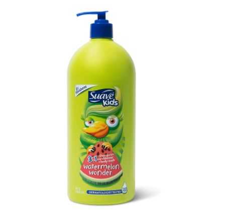 3 in 1  สระผม+นวดผม+อาบน้ำ   Suave kids  ,1180ml ,  กลิ่นแตงโม , นำเข้าอเมริกา