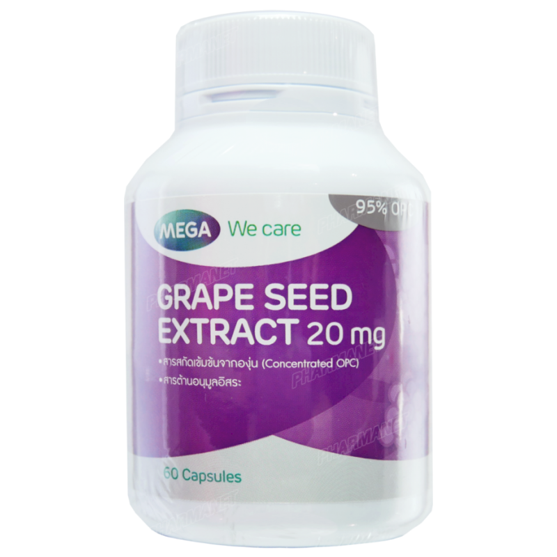 MEGA WE CARE GRAPE SEED EXTRACT 20MG CAP 60'S