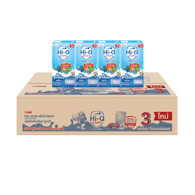 ￼[UHT] ไฮคิว 1 พลัส UHT พรีไบโอโพรเทก รสจืด 110 มล (48 กล่อง) นมกล่องยูเอชที (สูตร3)