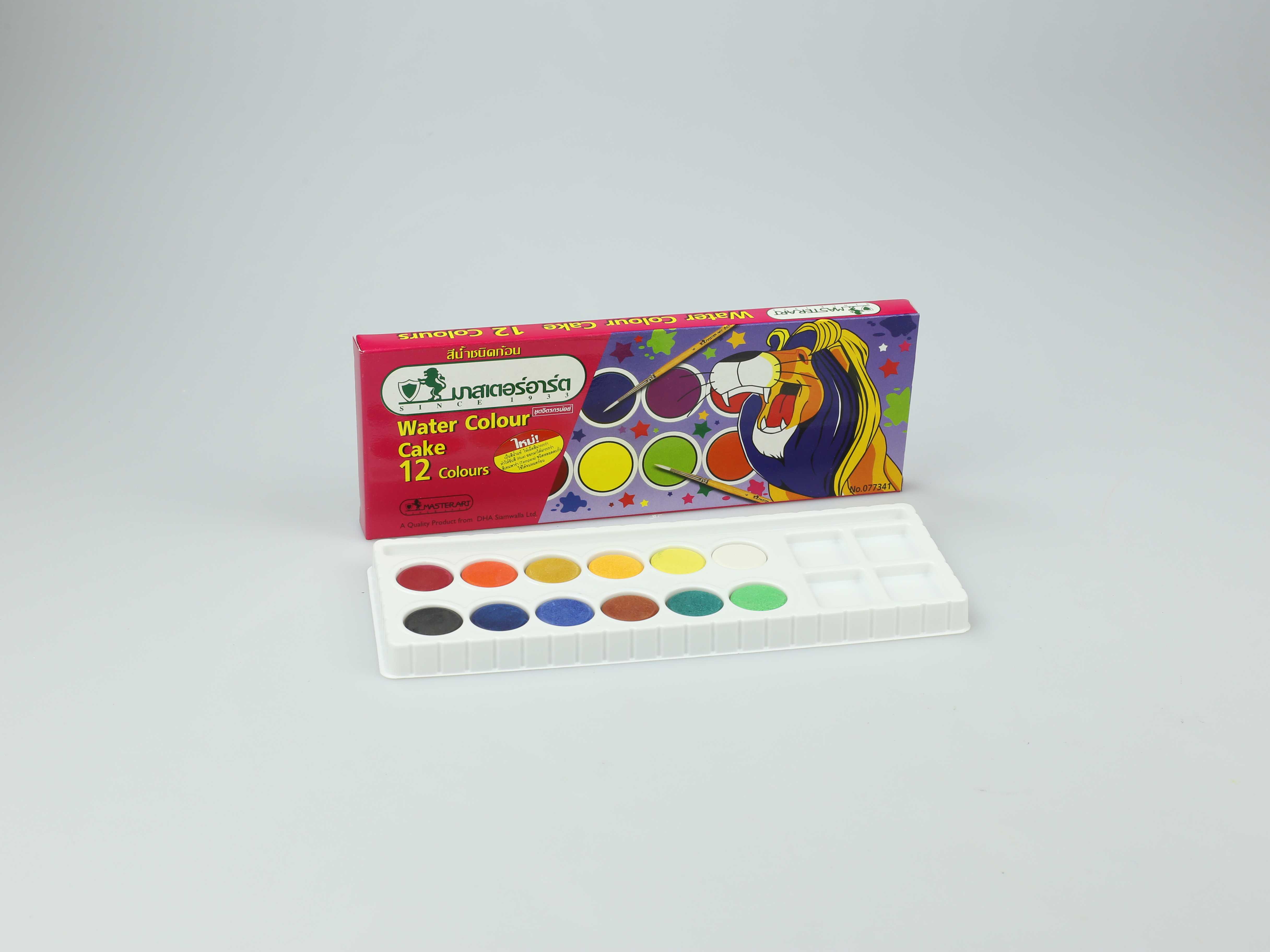 สีน้ำก้อน 12สี มาสเตอร์อาร์ต / water color cake