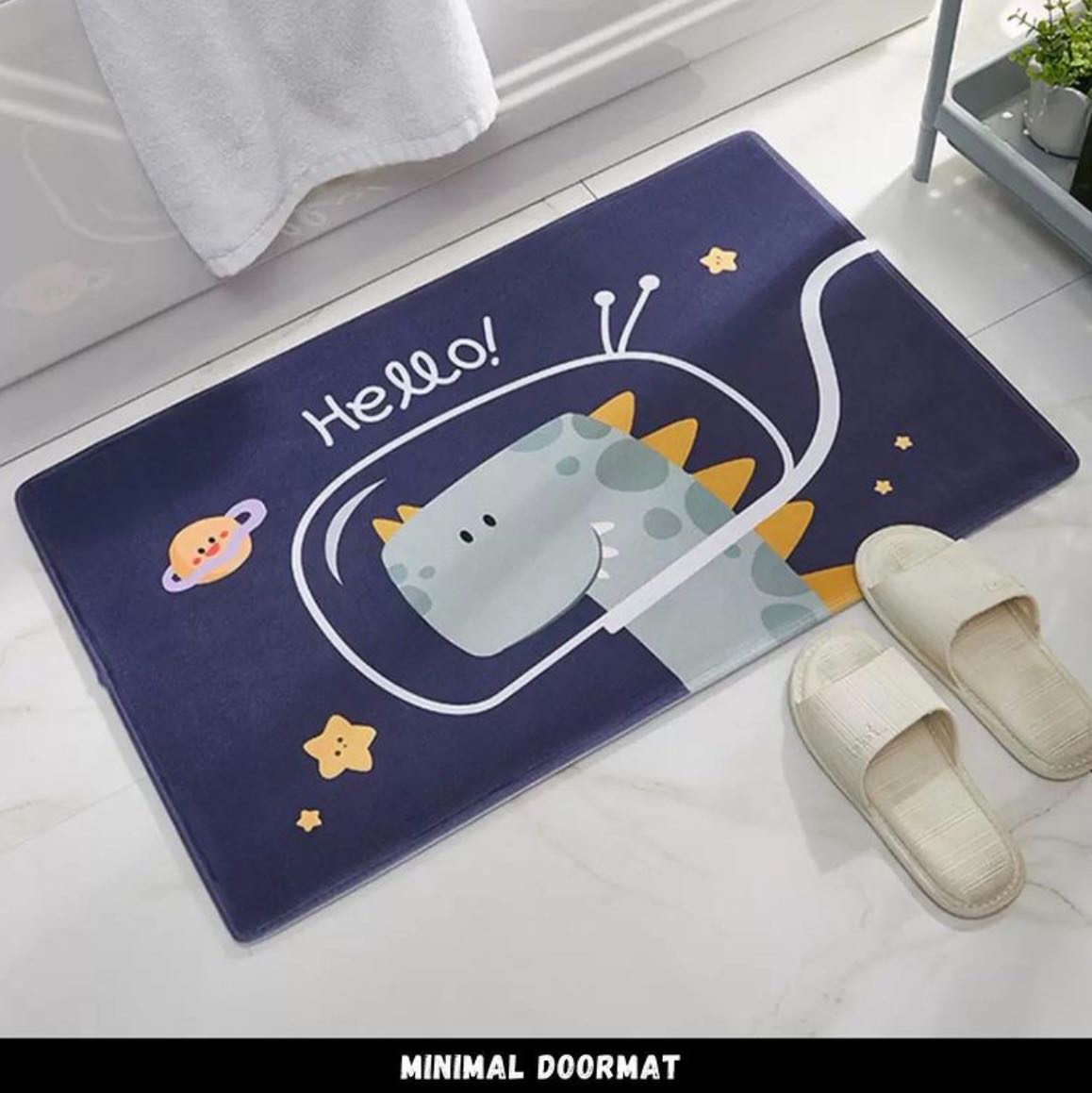 พรมเช็ดเท้าลาย hello galaxy 🪐🌍ซับน้ำได้ดี