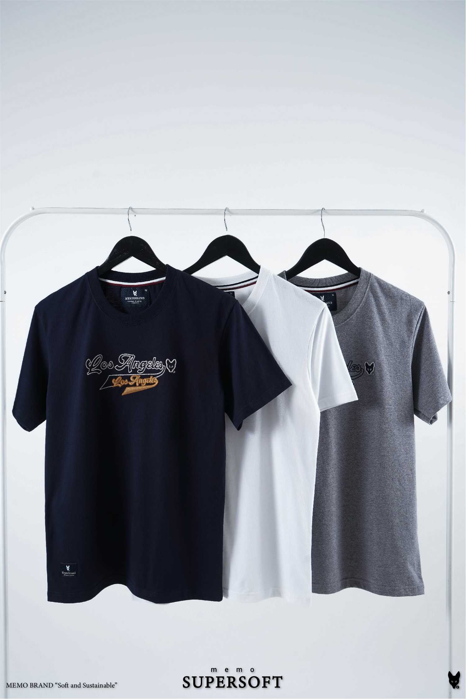 เสื้อยืด Memo Supersoft Premium งานปัก รุ่น Los Angeles 2022 สินค้าลิขสิทธิ์แท้