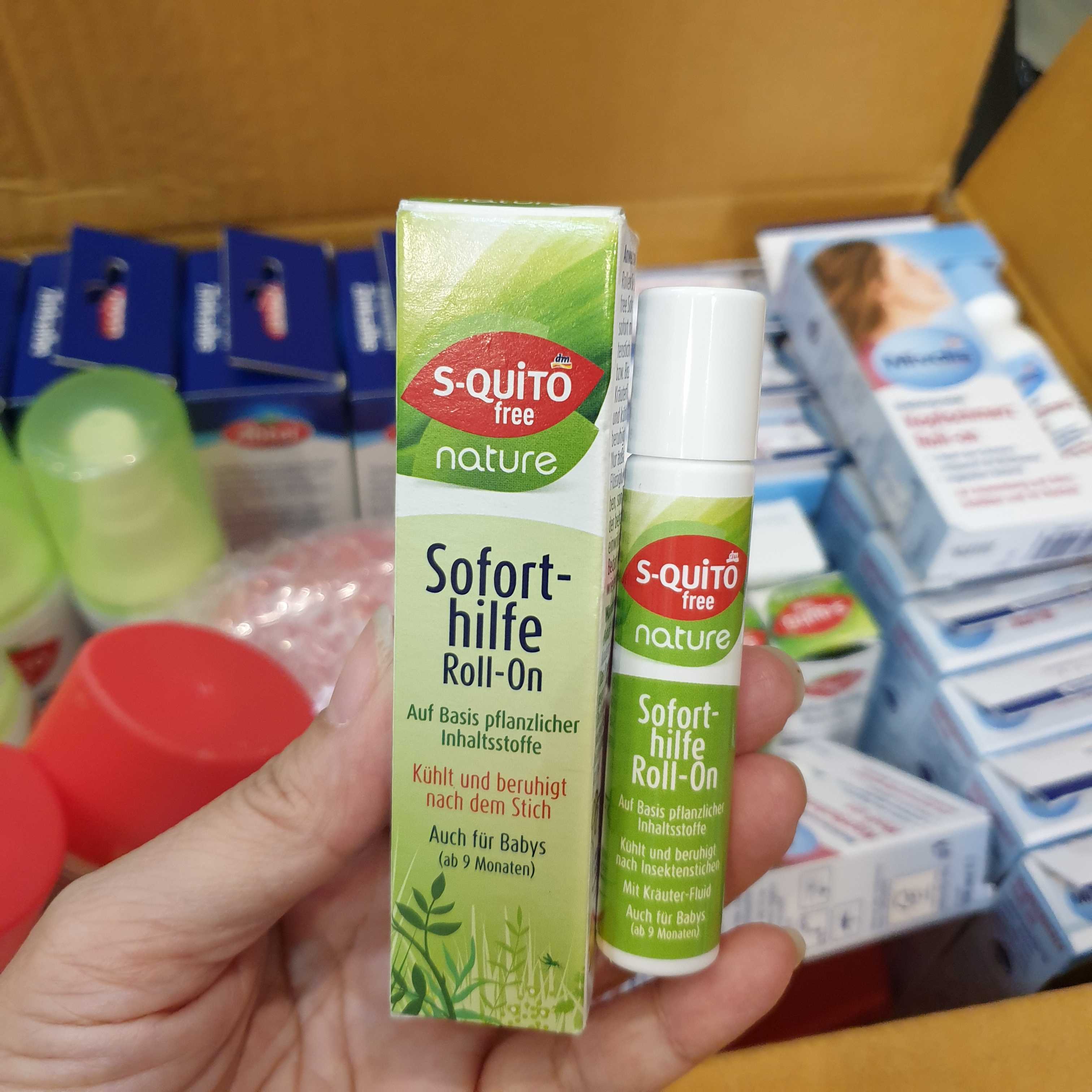ลูกกลิ้งทาแก้คันยุงและแมลงกัดต่อย  S-quito free Sofort-hilfe  roll on , นำเข้าเยอรมัน