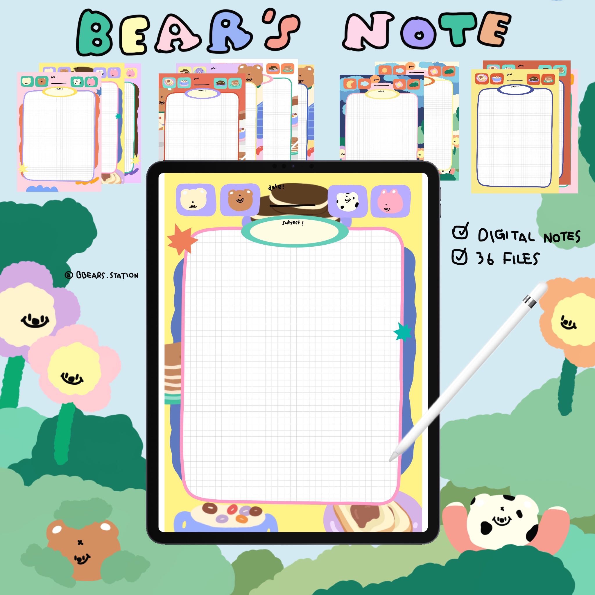 Bear's note ไฟล์กระดาษโน๊ต36ไฟล์