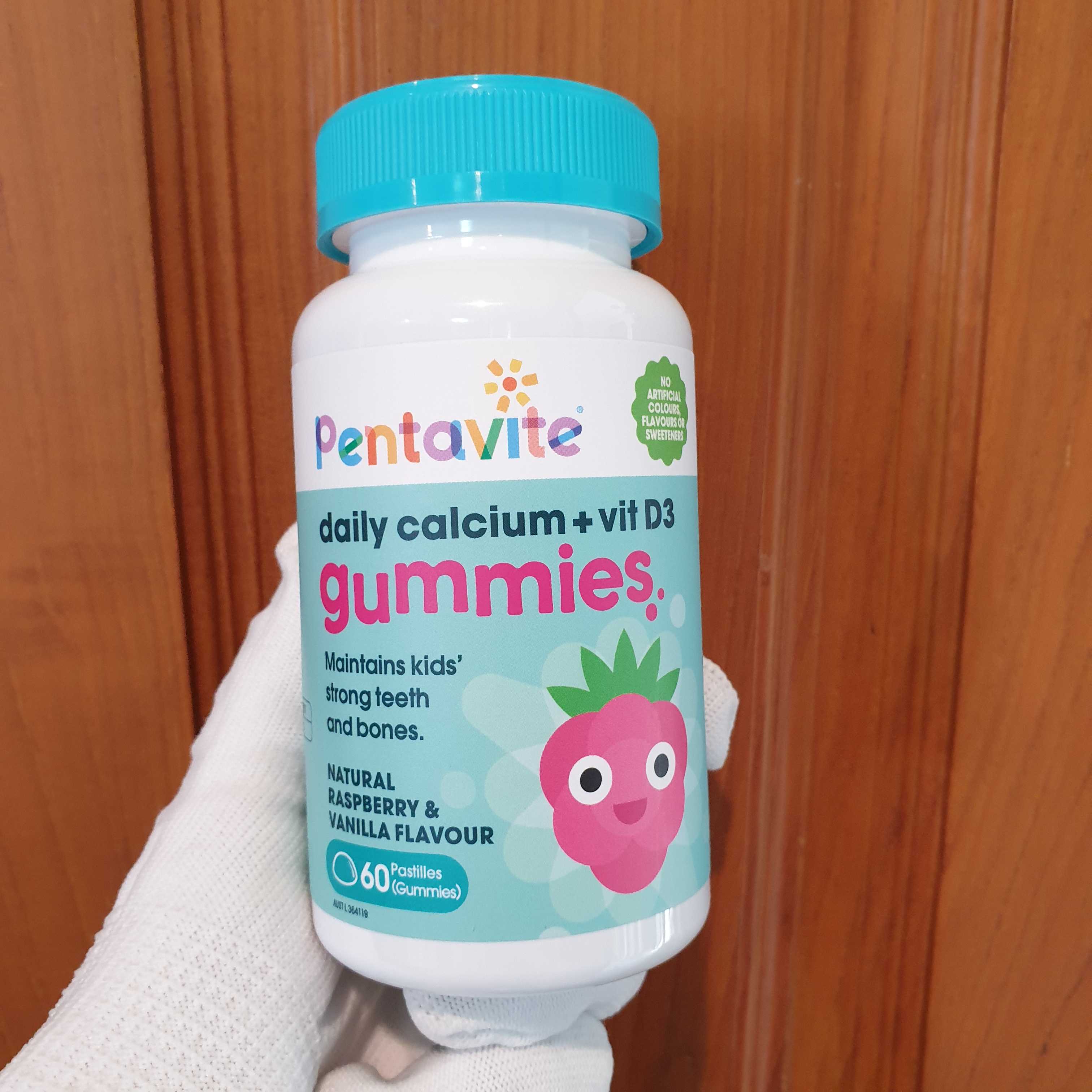 บำรุงกระดูกและฟัน Pentavite  gummies daily calcium +  D3  , 60 ชิ้น , นำเข้าออสเตรเลีย