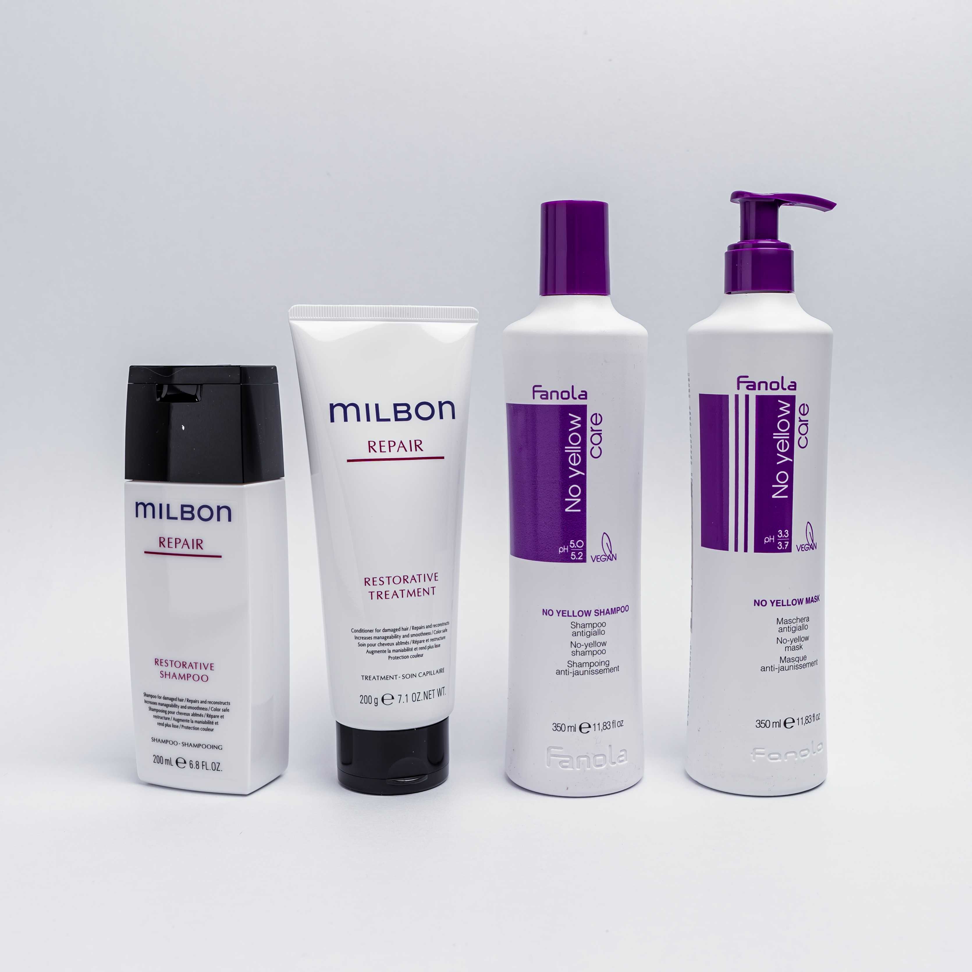 Value Pack: Fanola No Yellow + milbon REPAIR set