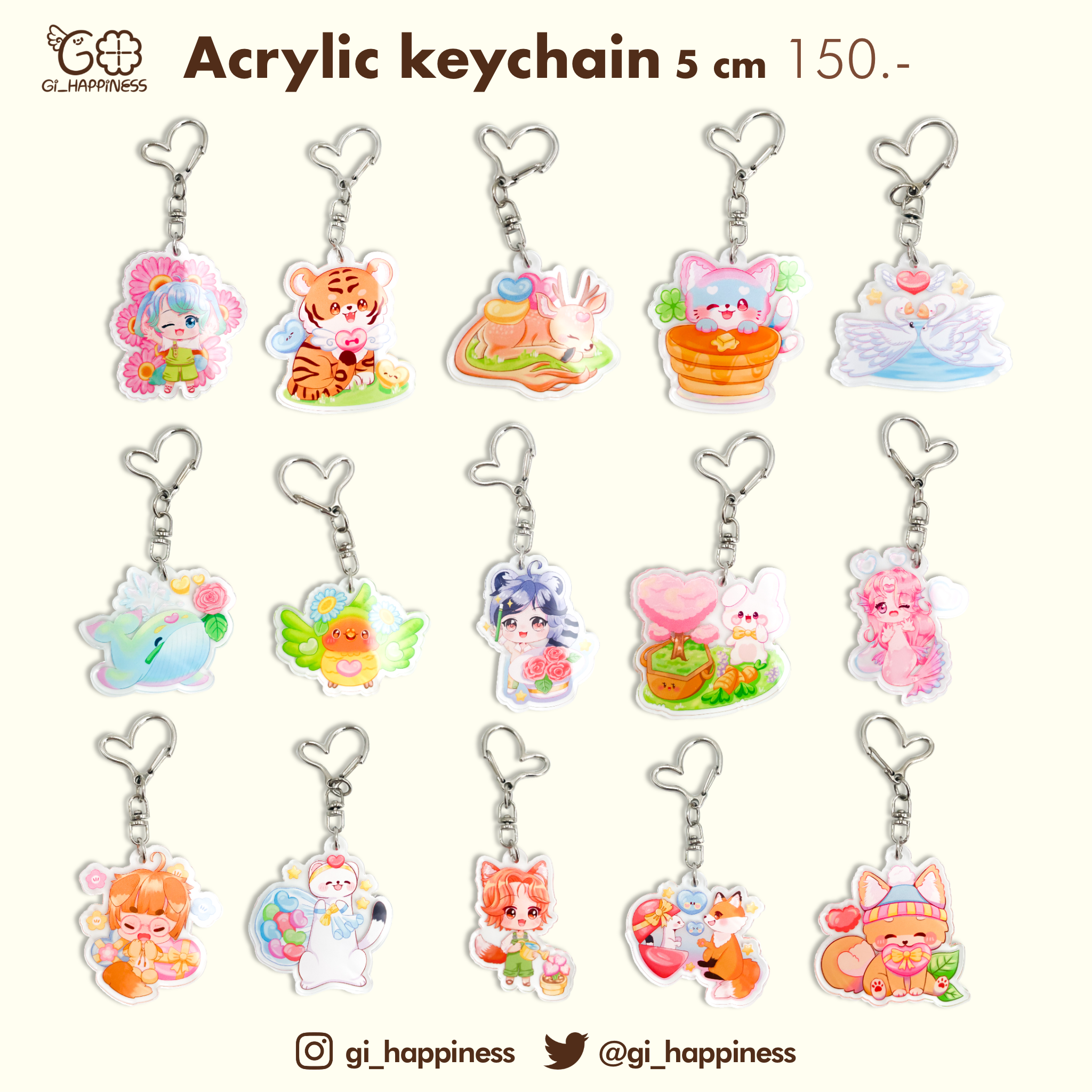 cute character two-sided acrylic key chain🌟