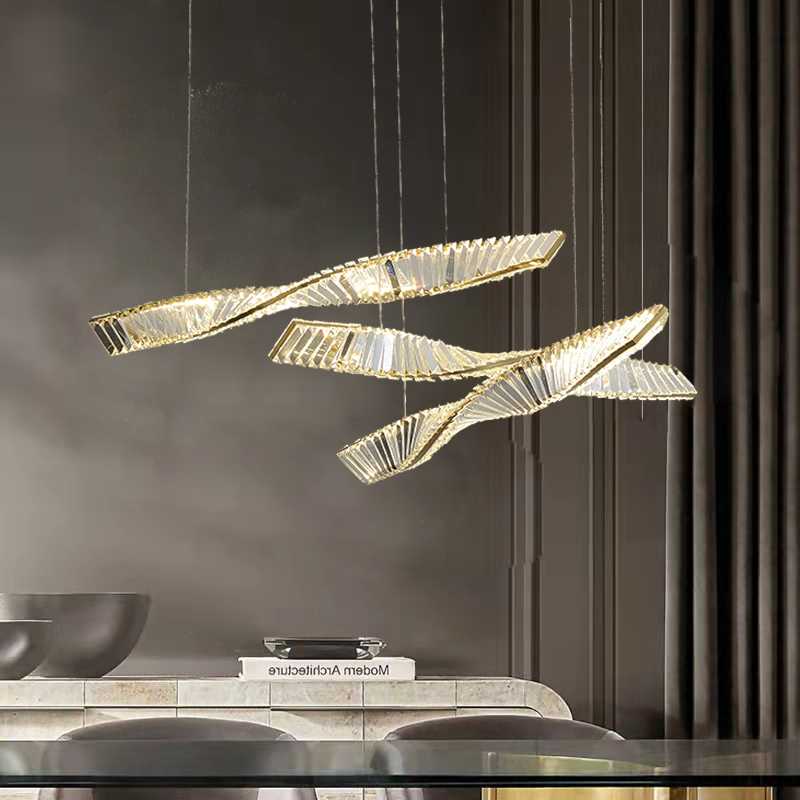 Crystal Twist Designed Chandelier III - โคมไฟแต่งบ้านติดเพดาน