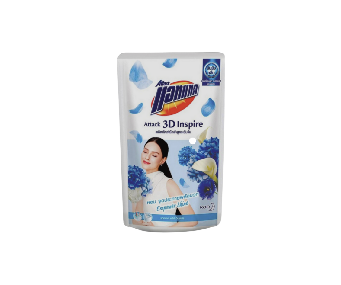 น้ำยาซักผ้าแอทแทค ลิควิด ทรีดี อินสไปร์ กลิ่น Empower shine ขนาด650มล.