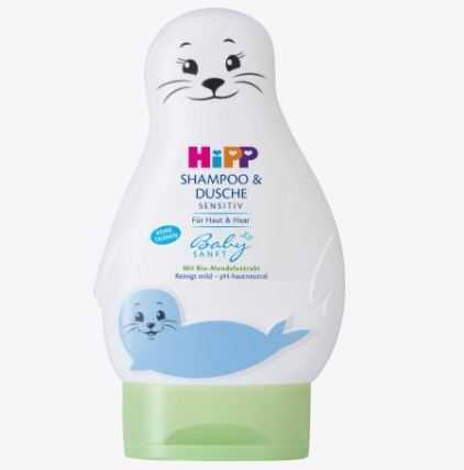 2 in 1   อาบน้ำ สระผม  Hipp shampoo & dusche , 200ml , นำเข้าเยอรมัน